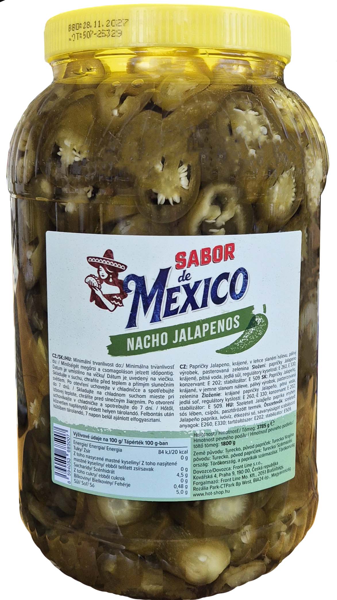 Jalapeno Nacho 3,78kg PET Sabor de Mexico